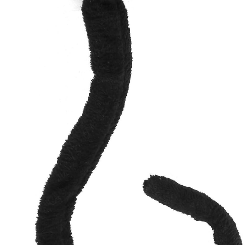 Costume Accessories Cat Tail - Furry Black Kitty Tail For Dress Up - 1 Piece